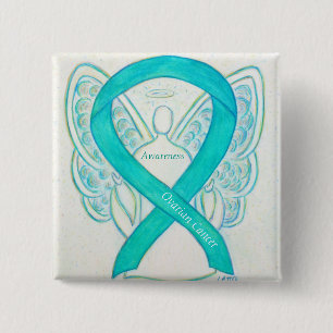 Chapa Cuadrada Cinta de Cáncer de Ovario Cinta de Conciencia Verd