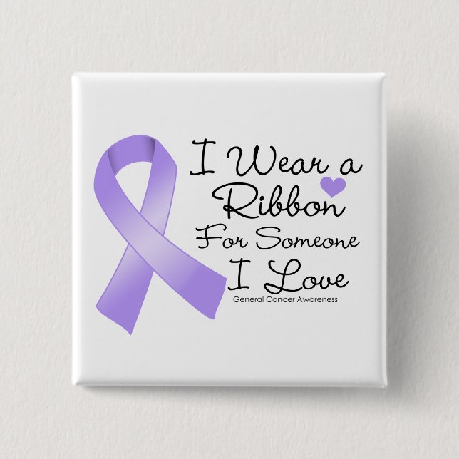 Chapa Cuadrada Cinta de Cáncer General Alguien a quien amo (Anverso)