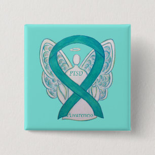 Chapa Cuadrada Cinta de concientización PTSD Pins de Personalizad