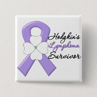 Chapa Cuadrada Cinta de flores para sobreviviente de linfoma de H