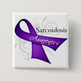 Chapa Cuadrada Cinta de la conciencia de la sarcoidosis