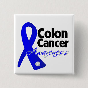Chapa Cuadrada Cinta de la conciencia del cáncer de colon