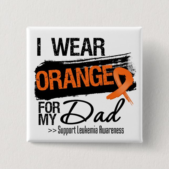 Chapa Cuadrada Cinta de la leucemia para mi papá (Anverso)