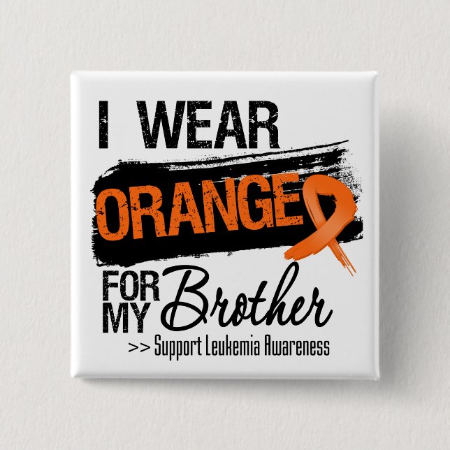 Chapa Cuadrada Cinta De Leucemia Para Mi Hermano (Anverso)