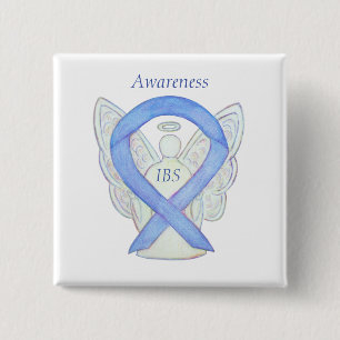Chapa Cuadrada Cinta de sensibilización de IBS Guardian Ángel Pin