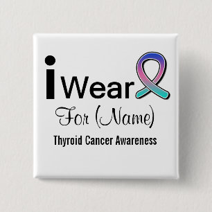 Chapa Cuadrada Cinta del cáncer de tiroides del desgaste del