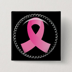 Chapa Cuadrada Cinta del rosa del cáncer de pecho del instinto