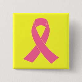 Chapa Cuadrada Cinta Rosa - Conciencia sobre el Cáncer de Mama