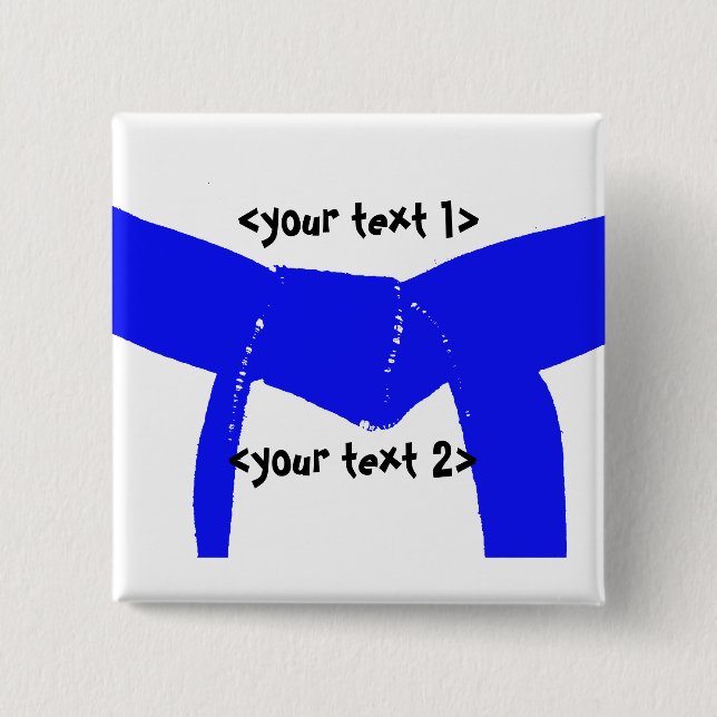 Chapa Cuadrada Cinturón azul claro de artes marciales (Anverso)