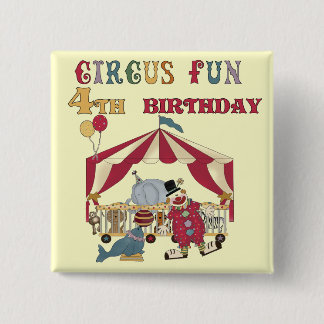 Chapa Cuadrada Circo 4.º camisetas y regalos de cumpleaños