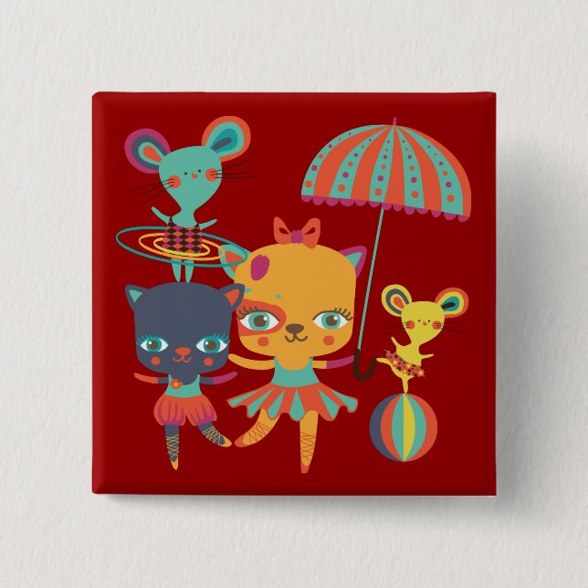 Chapa Cuadrada Circo Cuties (Anverso)