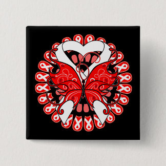 Chapa Cuadrada Círculo de mariposa de cáncer de pulmón