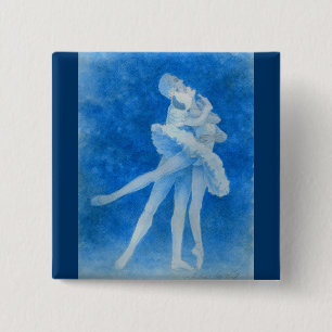 Chapa Cuadrada Cisne Lake Pas de Deux Button