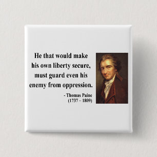 Chapa Cuadrada Cita 3b de Thomas Paine
