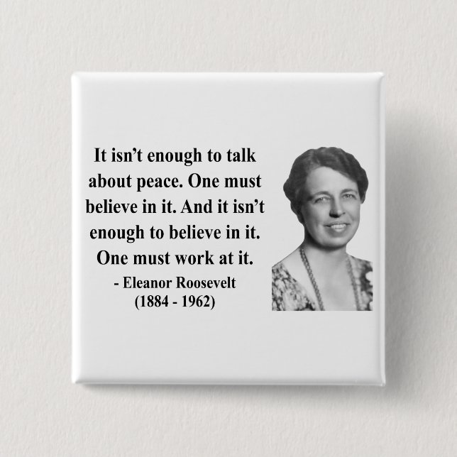 Chapa Cuadrada Cita 4b de Eleanor Roosevelt (Anverso)