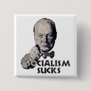Chapa Cuadrada Cita de Churchill: ¡El socialismo chupa!