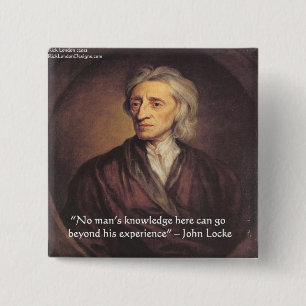 Chapa Cuadrada Cita de conocimiento/experiencia de John Locke