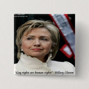 Chapa Cuadrada Cita de Hillary Clinton sobre los derechos de los 
