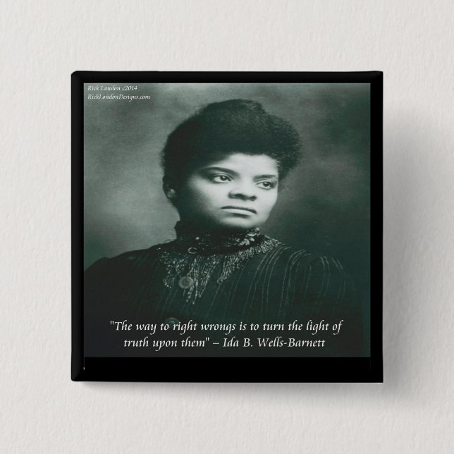Chapa Cuadrada Cita de Ida B Wells y la Verdad (Anverso)