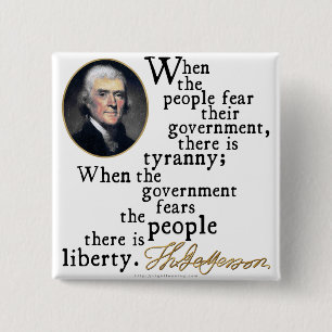 Chapa Cuadrada Cita de Jefferson Tyranny-Liberty