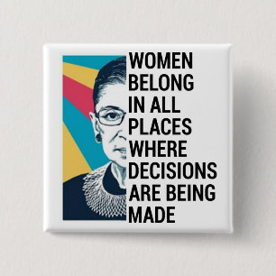 Chapa Cuadrada Cita de Ruth Bader Ginsburg, SCOTUS, célebre RBG