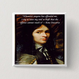 Chapa Cuadrada "Cita Famosa de Descartes 'Eleva Mi Alma'"