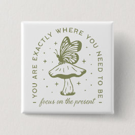 Chapa Cuadrada Citas estéticas de hongos de mariposa de Cottageco