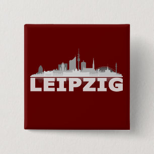 Chapa Cuadrada City de Leipzig horizonte - Button, Anstecker,