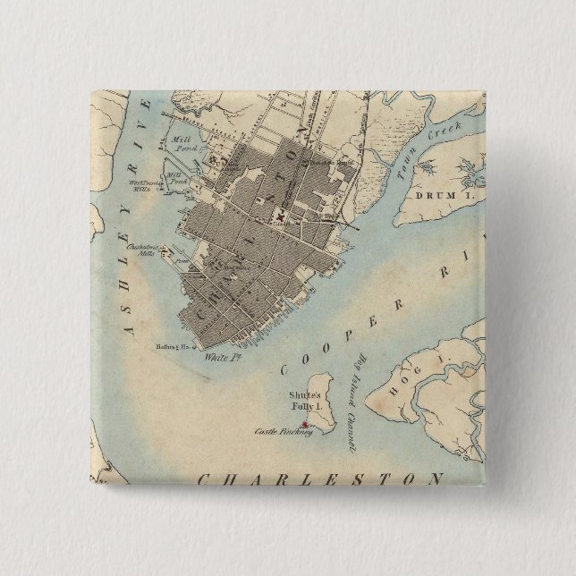 Chapa Cuadrada Ciudad de Charleston, Carolina del Sur (Anverso)
