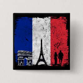 Chapa Cuadrada Ciudad de París del amor