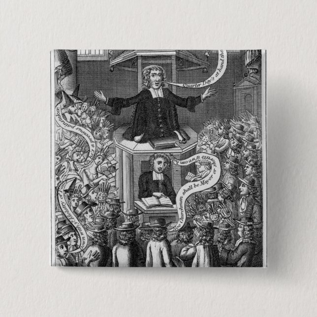 Chapa Cuadrada Ciudadano de Daniel, ilustracion de los 'retratos (Anverso)