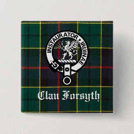 Chapa Cuadrada Clan Forsyth Escudo Badge y Tartán