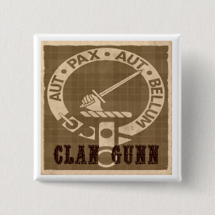 Chapa Cuadrada Clan Gunn Creast Sepia Square Button