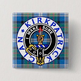Chapa Cuadrada CLAN KIRKPATRICK CREST on TARTAN SQUARE