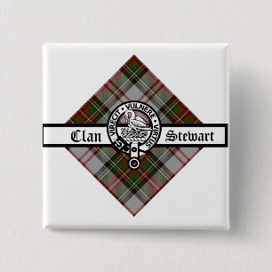 Chapa Cuadrada Clan Stewart Fancy Escudo Badge