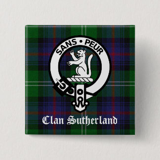 Chapa Cuadrada Clan Sutherland Crest & Tartan