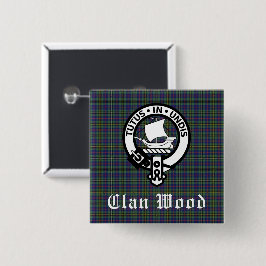 Chapa Cuadrada Clan Wood Escudo y Tartán