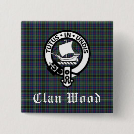Chapa Cuadrada Clan Wood Escudo y Tartán