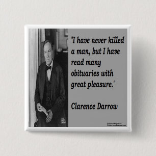 Chapa Cuadrada Clarence Darrow & Cita de Obituario