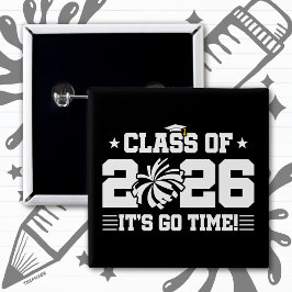 Chapa Cuadrada Clase de 2026 Aplausos Graduación ¡Es Hora de Ir!