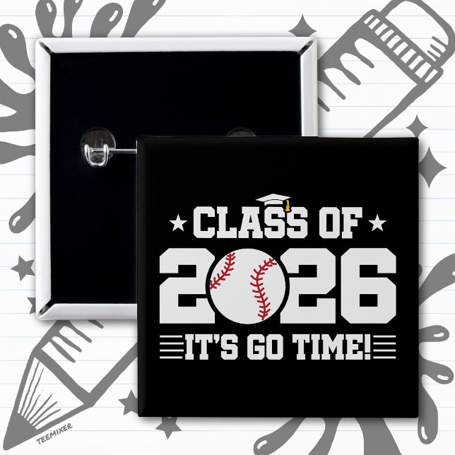 Chapa Cuadrada Clase de 2026 Béisbol Graduación ¡Es Hora de Empez (Subido por el creador)