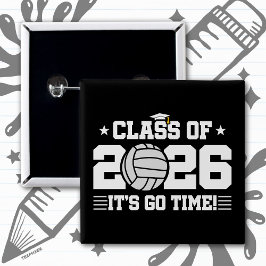 Chapa Cuadrada Clase de 2026 Graduación de Voleibol ¡Es Hora de E