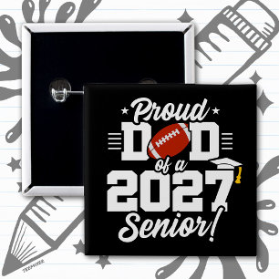 Chapa Cuadrada Clase de 2027 Graduación de Fútbol Americano de Se