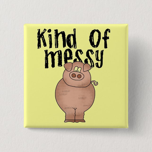 Chapa Cuadrada Clase del cerdo de camisetas y de regalos sucios (Anverso)