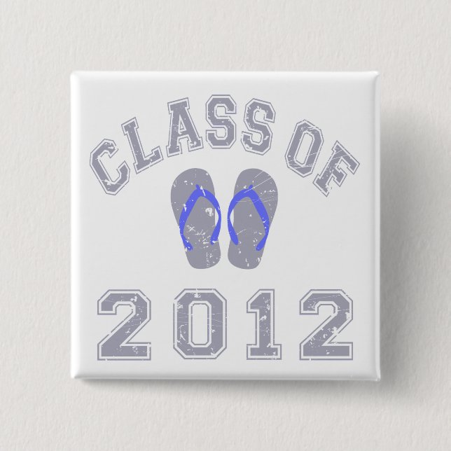 Chapa Cuadrada Clase del flip-flop 2012 - gris/azul 2.o (Anverso)