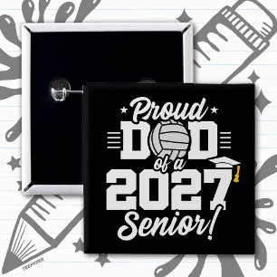 Chapa Cuadrada Clase Mayor de 2027 Graduado Voleibol Padre Orgull