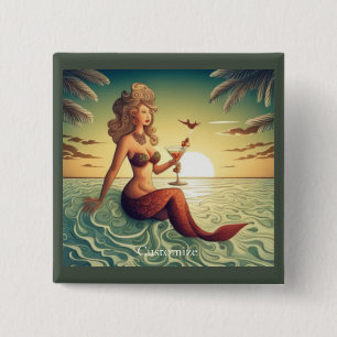 Chapa Cuadrada Clásica Martini Mermaid Thunder_Cove