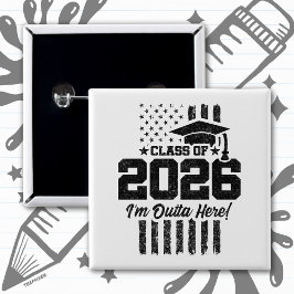 Chapa Cuadrada Class of 2026 Graduation Distressed Flag Design