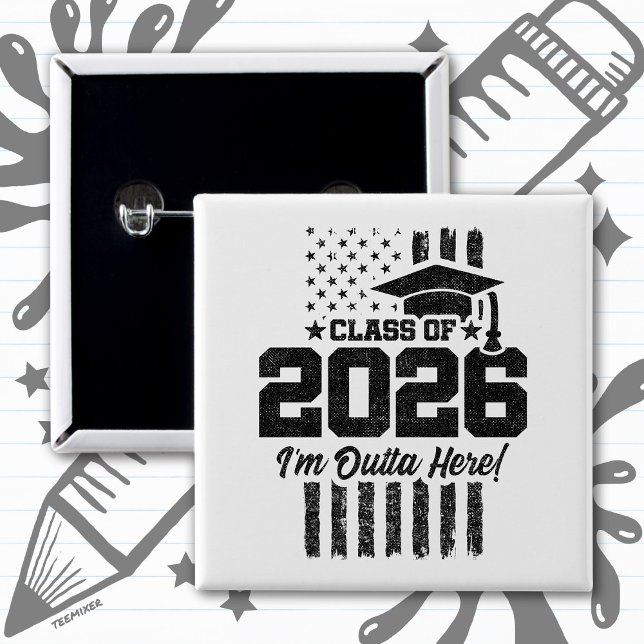 Chapa Cuadrada Class of 2026 Graduation Distressed Flag Design (Subido por el creador)