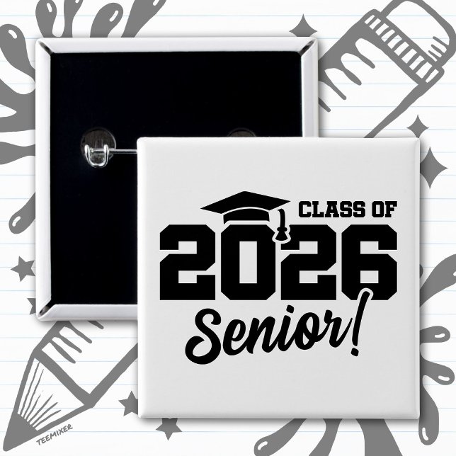 Chapa Cuadrada Class of 2026 Senior Varsity Graduation Fun Quote (Subido por el creador)